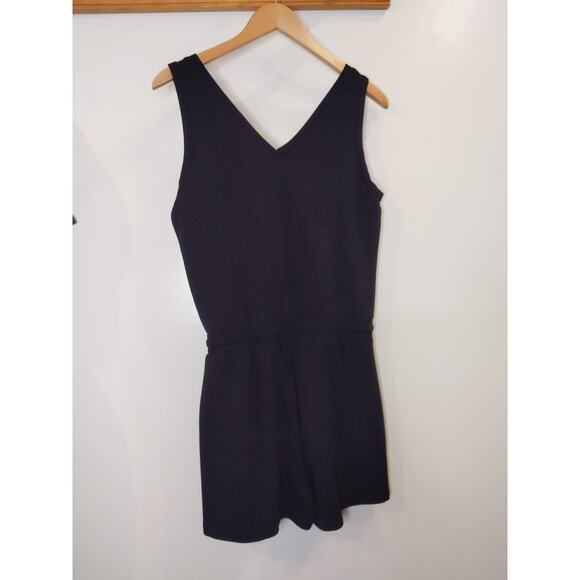 Calvin Klein Womens S Black Romper V Neck Sleeveless Drawstring Pockets - Picture 2 of 13